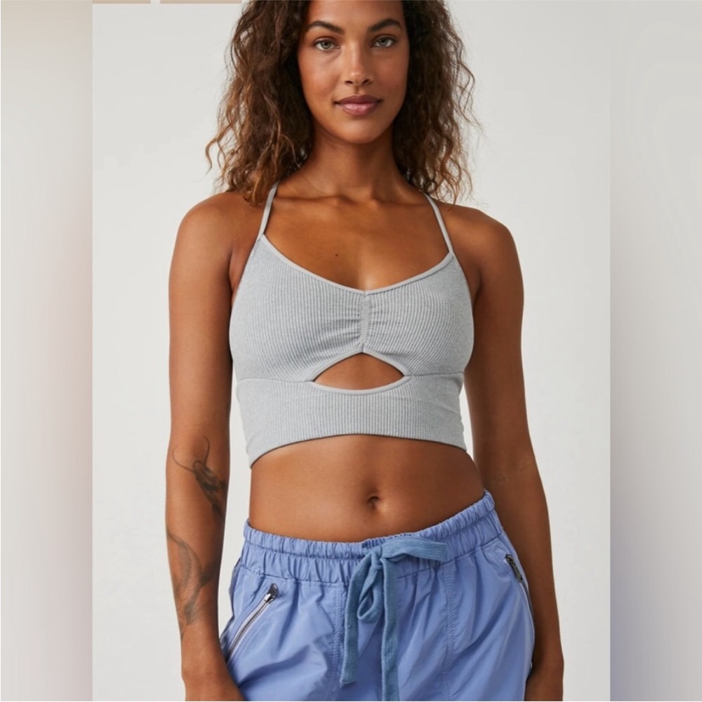 Free People Movement Free Throw Strappy Back Cutout Crop Top in XS/S
